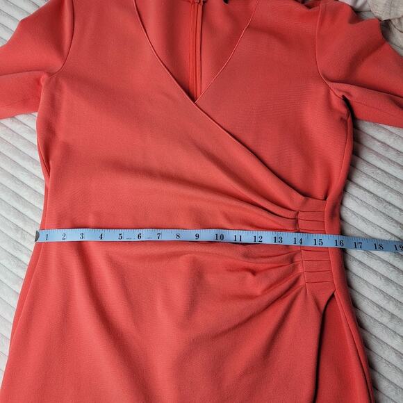 Emporio Armani Coral Wrap Dress Italy M/L Mother of Bride Autumn Wedding Fall - Picture 6 of 11